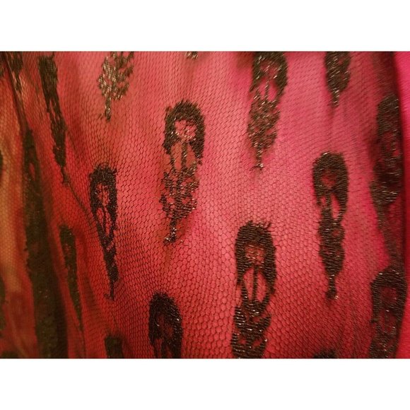 NWD Jason Wu 100% Silk Sheer Red Silk Blouse /Black Silk Lace overlay WOM 8 S1E1 - Picture 3 of 6
